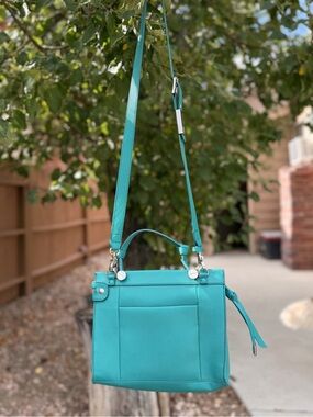 Foley + Corinna Turquoise Crossbody Tote Bag